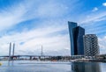 Modern buildings and West gate bridge