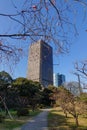 Modern buildings with Zen garden Royalty Free Stock Photo