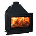 Modern burning fireplace isolated on white background Royalty Free Stock Photo