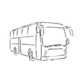 Modern bus symbol, outlined vector icon. bus vector sketch illustration Royalty Free Stock Photo