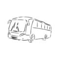 Modern bus symbol, outlined vector icon. bus vector sketch illustration Royalty Free Stock Photo