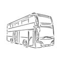 Modern bus symbol, outlined vector icon. bus vector sketch illustration Royalty Free Stock Photo