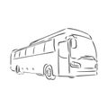 Modern bus symbol, outlined vector icon. bus vector sketch illustration Royalty Free Stock Photo