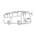 Modern bus symbol, outlined vector icon. bus vector sketch illustration Royalty Free Stock Photo