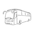 Modern bus symbol, outlined vector icon. bus vector sketch illustration Royalty Free Stock Photo