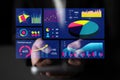 Modern Business Analytics Dashboard Displaying Key Performance Indicators and Data Visualizations for Digital Royalty Free Stock Photo