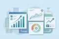 Modern Business Analytics Dashboard with Financial Data Visualizations and Charts Royalty Free Stock Photo