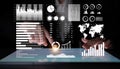 Modern Business Analytics Interface with Charts, Graphs, and Interactive Data Visualization on Touchscreen Display for Royalty Free Stock Photo