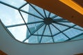 Glass roof  structure of modern commercial building Royalty Free Stock Photo