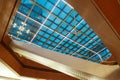 Glass roof  structure of modern commercial building Royalty Free Stock Photo