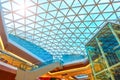 Modern architecture glass roof structure construction site Royalty Free Stock Photo