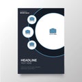 modern business brochure template with blue circle shapes