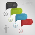 Modern business bubble speech template style vector