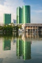 Modern business building with reflection in Bangkok Royalty Free Stock Photo