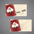 Modern business card with scribbled elements Royalty Free Stock Photo