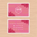 Modern business card template with abstract low polygon background. Printing design template.