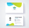 Modern business card template. blue and green card background. Royalty Free Stock Photo