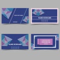 Modern business card template design with abstract geometric pattern