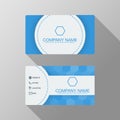 Modern business card template design. With inspiration from the abstract.Contact card for company. Two sided blue and white . Vect