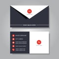 Modern business card template flat design. Vector illustration. Royalty Free Stock Photo