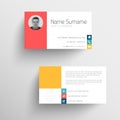 Modern business card template with flat user interface Royalty Free Stock Photo