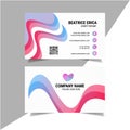 Modern business card template with pink purple shapes -vector