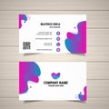 Modern business card template with pink purple shapes -vector