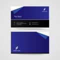 Black blue modern business card template, elegant name card design vector illustration. Royalty Free Stock Photo