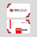 Modern business card templates, with FB logo Letter and horizontal design and red and black colors. Royalty Free Stock Photo
