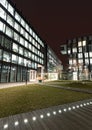 Modern business center in Warsaw at night Royalty Free Stock Photo