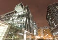 Modern business center in Warsaw at night Royalty Free Stock Photo