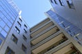 Modern business centre, view from below Royalty Free Stock Photo