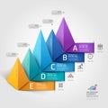 Modern business 3d triangle diagram.