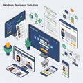 Modern Business E-commerce Solution Isometric View Royalty Free Stock Photo