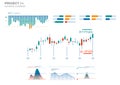 Modern business elements charts in color. Finance Charts. Royalty Free Stock Photo