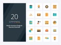 20 Modern Business And Business Essentials Flat Color icon for presentation Royalty Free Stock Photo