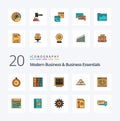 20 Modern Business And Business Essentials Line Filled Color icon Pack like furniture drawer archive business folders