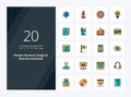 20 Modern Business And Business Essentials line Filled icon for presentation Royalty Free Stock Photo