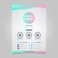 Modern Business event brochures template with gradient wavy shapes