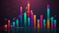 Modern business growth chart with upward arrows and dynamic gradients