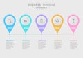modern business infographic template clean simple timeline 5 years circles multi pastel colors