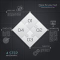 Modern business infographic for your presentation. Four puzzle pieces. Vector. Royalty Free Stock Photo