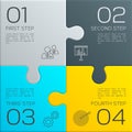 Modern business infographic for your presentation. Four steps to success. Puzzle pieces. Vector. Royalty Free Stock Photo