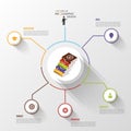 Modern business Infographics circle with books. Vector