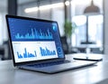Business Intelligence Analytics Dashboard on Laptop with Financial Data Visualization and Performance Reporting Concept Royalty Free Stock Photo
