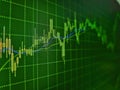 Modern business lifestyle. Stock market graph. Stock market display board. Stock market price display. Financial graphs analysis