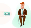 Modern business man in the office sitting on the chair Royalty Free Stock Photo