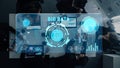 Advanced Business Meeting with Big Data Analytics, Technology Interface, and Team Collaboration in Modern Office Space Royalty Free Stock Photo