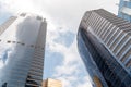 Modern business office skyscrapers at Sheung Wan Hong Kong with blue sky Royalty Free Stock Photo