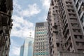 Modern business office skyscrapers at Sheung Wan Hong Kong with blue sky Royalty Free Stock Photo